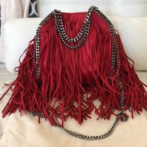 Stella McCartney Falabella Red Fringe mini bag